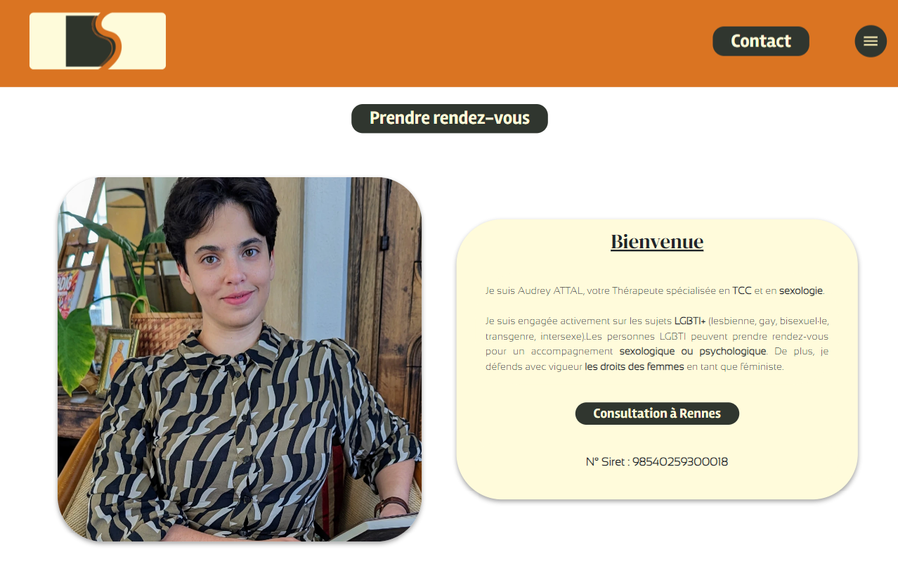 image portfolio site web Audrey Attal sexologue from the webdesigner Plantae